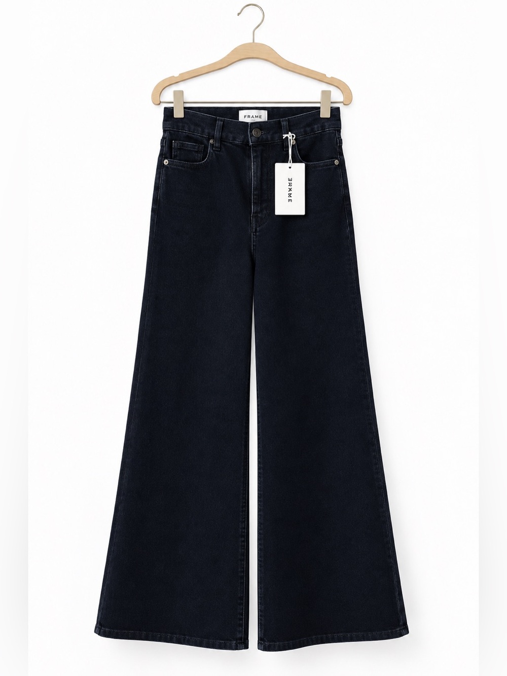 FRAME Le Palazzo Crop Jeans High Rise Wide Leg Dark Navy Size 29 NWT